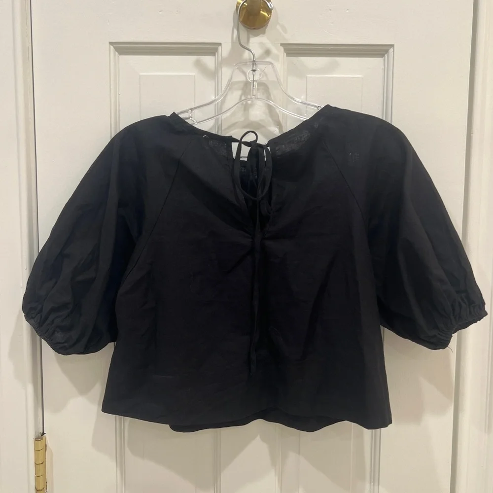 Petal & Pup Chelsey Linen Shirt & Shorts 2 Piece Set Black Women's Size 2 NWT